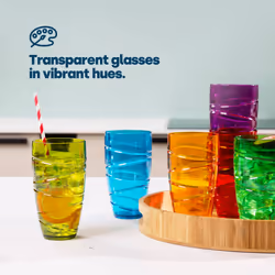 LIVIVO Set of 6 Plastic Drinking Tumblers - Multicoloured