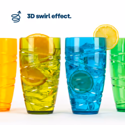 LIVIVO Set of 6 Plastic Drinking Tumblers - Multicoloured - Additional view 6