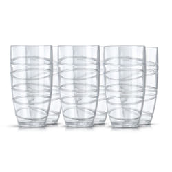 LIVIVO Set of 6 Plastic Drinking Tumblers - Clear
