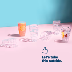 LIVIVO Set of 6 Plastic Drinking Tumblers - Clear