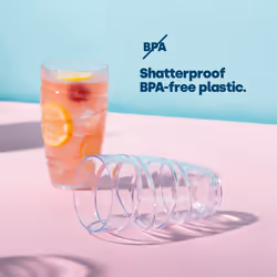 LIVIVO Set of 6 Plastic Drinking Tumblers - Clear - Additional view 4