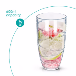 LIVIVO Set of 6 Plastic Drinking Tumblers - Clear - Additional view 6