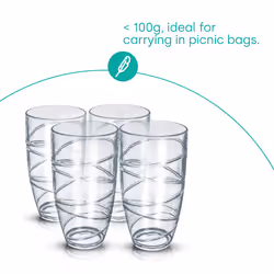 LIVIVO Set of 6 Plastic Drinking Tumblers - Clear - Additional view 7