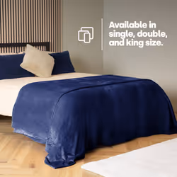 LIVIVO Soft Flannel Fleece Blanket - Warm Microfiber Throw - SINGLE, MIDNIGHT BLUE - Additional view 7