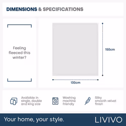 LIVIVO Soft Flannel Fleece Blanket - Warm Microfiber Throw - SINGLE, MIDNIGHT BLUE - Additional view 8