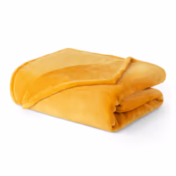 LIVIVO Soft Flannel Fleece Blanket - Warm Microfiber Throw - SINGLE, OCHRE