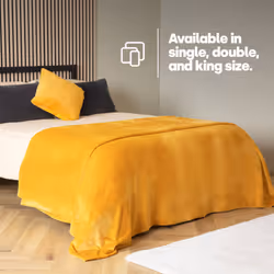 LIVIVO Soft Flannel Fleece Blanket - Warm Microfiber Throw - SINGLE, OCHRE - Additional view 6