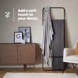 LIVIVO Soft Flannel Fleece Blanket - Warm Microfiber Throw - SINGLE, MISTY GREY - Additional view 4