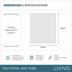 LIVIVO Soft Flannel Fleece Blanket - Warm Microfiber Throw - SINGLE, MISTY GREY - Additional view 8