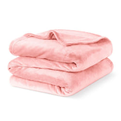 LIVIVO Soft Flannel Fleece Blanket - Warm Microfiber Throw - DOUBLE, BLUSH PINK