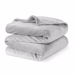 LIVIVO Soft Flannel Fleece Blanket - Warm Microfiber Throw - DOUBLE, MISTY GREY