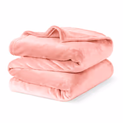 LIVIVO Soft Flannel Fleece Blanket - Warm Microfiber Throw - KING, BLUSH PINK