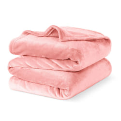 LIVIVO Soft Flannel Fleece Blanket - Warm Microfiber Throw - KING, BLUSH PINK