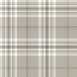 Mushroom White Taupe Check Wallpaper Country Tartan Plaid