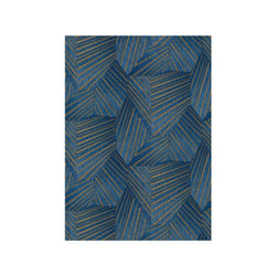 Erismann Elle Decor Blue Gold Striped Geometric Metallic Wallpaper