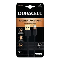 Duracell USB7022A lightning cable 2 m Black