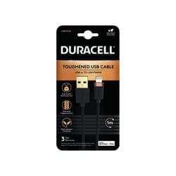 Duracell USB7012A lightning cable 1 m Black