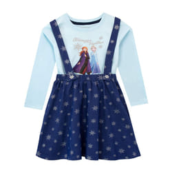 Disney Girls' Frozen Pinafore Dress and Top Size 3T Blue