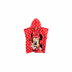 Girls Minnie Mouse Towel Kids Hooded Poncho For Bath Swim or Beach Red One Size