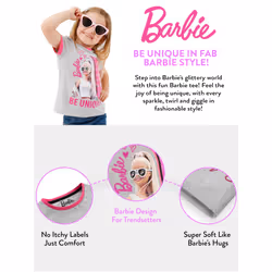 Barbie Shirts for Girls | Official Merch | Inspirational Girl Tshirt Grey 8
