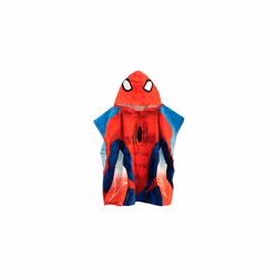 Boys Towel Poncho Spiderman Red One Size