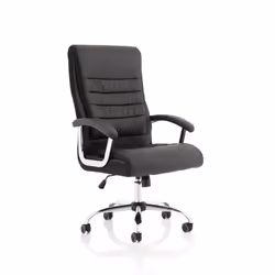 Dynamic Dallas High Back Leather Executive Office Chair With Arms Blac