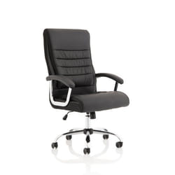 Dynamic Dallas High Back Leather Executive Office Chair With Arms Blac