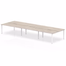 Dynamic Evolve Plus B2B, Office, Straight, Rectangular shape, Grey, Melamine Faced Chipboard (MFC), White
