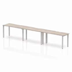 Dynamic Evolve Plus Single Row, Office, Straight, Rectangular shape, Grey, Melamine Faced Chipboard (MFC), Silver