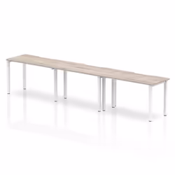Dynamic Evolve Plus Single Row, Office, Straight, Rectangular shape, Grey, Melamine Faced Chipboard (MFC), White