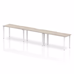 Dynamic Evolve Plus Single Row, Office, Straight, Rectangular shape, Grey, Melamine Faced Chipboard (MFC), White