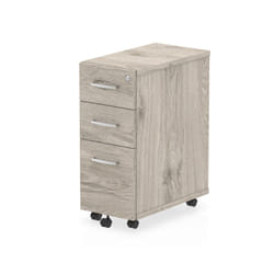 Dynamic I003225 office drawer unit Oak. Grey Melamine Faced Chipboard