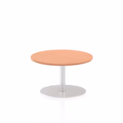 Dynamic Italia Round Poseur Table, Home office, Office, Straight, Round shape, Beech, Melamine Faced Chipboard (MFC), Silver