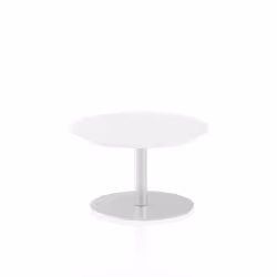 Dynamic Italia Round Poseur Table, Home office, Office, Straight, Round shape, White, Melamine Faced Chipboard (MFC), Silver