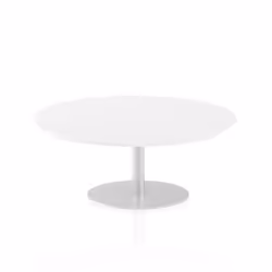 Dynamic Italia Round Poseur Table, Home office, Office, Straight, Round shape, White, Melamine Faced Chipboard (MFC), Silver