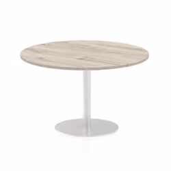 Dynamic Italia Round Poseur Table, Home office, Office, Straight, Round shape, Grey, Melamine Faced Chipboard (MFC), Silver