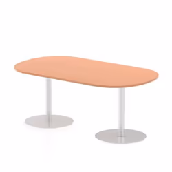 Dynamic Italia Boardroom Table, Home office, Office, Straight, Oval shape, Beech, Melamine Faced Chipboard (MFC), Silver