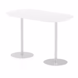Dynamic Italia Boardroom Table, Home office, Office, Straight, Oval shape, White, Melamine Faced Chipboard (MFC), Silver