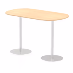 Dynamic Italia Boardroom Table, Home office, Office, Straight, Oval shape, Maple colour, Melamine Faced Chipboard (MFC), Silv ...
