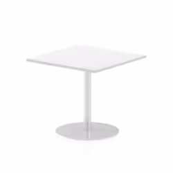 Dynamic Italia Square Poseur Table, Home office, Office, Straight, Square shape, White, Melamine Faced Chipboard (MFC), Silve ...