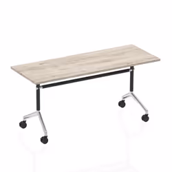 Dynamic Impulse 1600mm Flip Top Rectangular Table Grey Oak Finish Silv