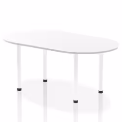 Dynamic Impulse W1800 x D1000 x H740mm Boardroom Table Post Leg White