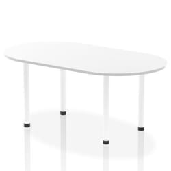 Dynamic Impulse W1800 x D1000 x H740mm Boardroom Table Post Leg White