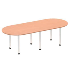 Dynamic Impulse W2400 x D1000 x H740mm Boardroom Table Post Leg Beech