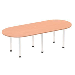 Dynamic Impulse W2400 x D1000 x H740mm Boardroom Table Post Leg Beech