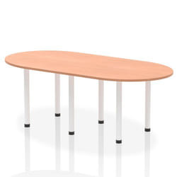 Dynamic Impulse W2400 x D1000 x H740mm Boardroom Table Post Leg Beech
