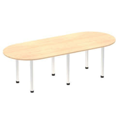Dynamic Impulse W2400 x D1000 x H740mm Boardroom Table Post Leg Maple
