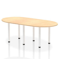 Dynamic Impulse W2400 x D1000 x H740mm Boardroom Table Post Leg Maple