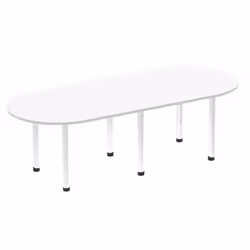 Dynamic Impulse W2400 x D1000 x H740mm Boardroom Table Post Leg White