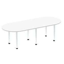 Dynamic Impulse W2400 x D1000 x H740mm Boardroom Table Post Leg White